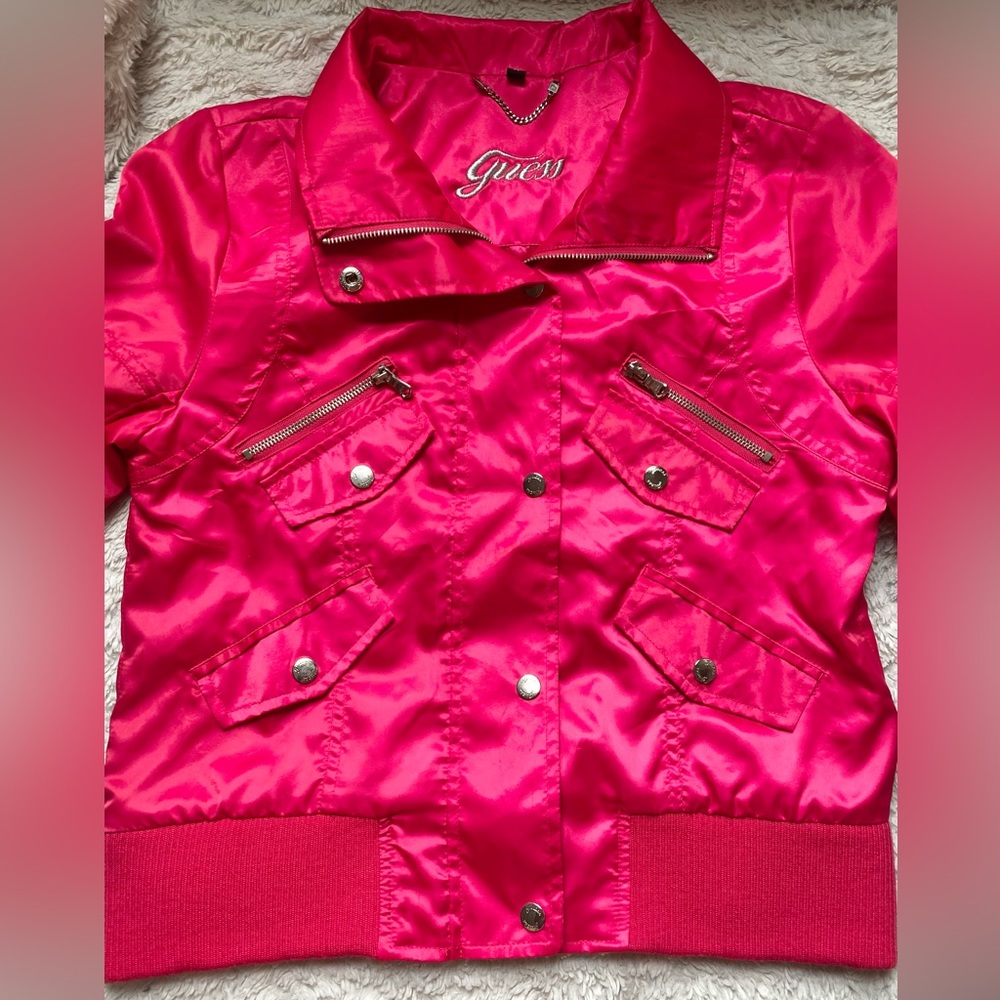 Guess Hot Pink Bomber Jacket